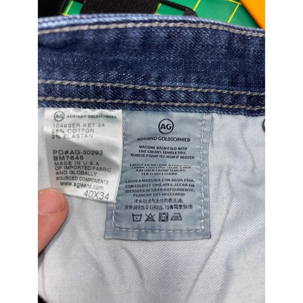 AG Adriano Goldschmied The Protege Straight Leg Jeans Blue 40x34 BM7645 Mens
